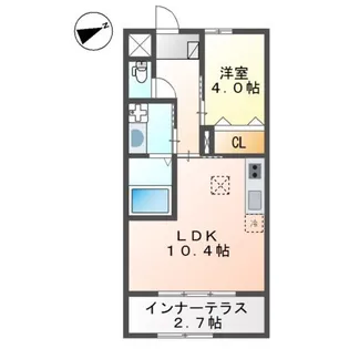 ボヌール西山【1階】の間取り