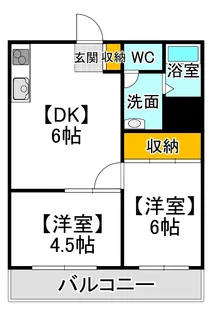宇治郷コーポ【1階】の間取り