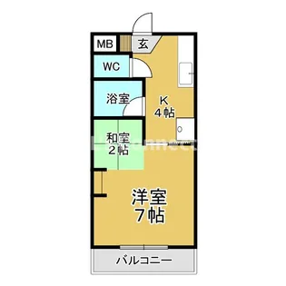 ブランドール八乙女【4階】の間取り