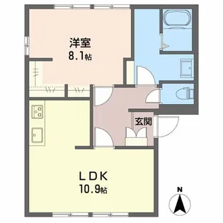 ルミエールB【2階】の間取り