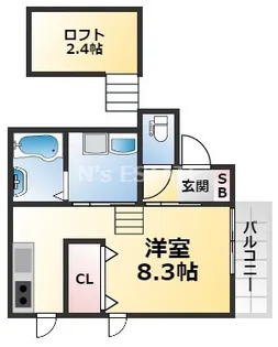 ラディアンレジス観音山【2階】の間取り