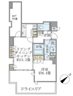 コスモリード恵比寿【1階】の間取り