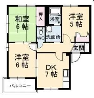 2LDKの間取り画像