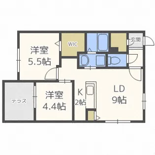 ラフィナート豊平公園【4階】の間取り