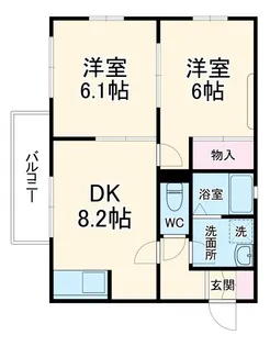 フラワーコーポK【1階】の間取り