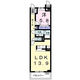 栃木県宇都宮市東簗瀬1【マンション】の間取り