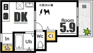 広島県広島市西区小河内町2【マンション】の間取り