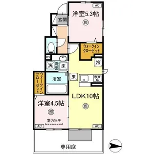 グランフォレ白藤【1階】の間取り