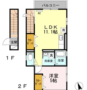 東京都中野区江古田1【アパート】の間取り