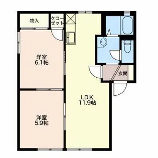 アルカディア島田 A【2階】の間取り