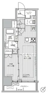 サンウッド東日本橋フラッツ【10階】の間取り