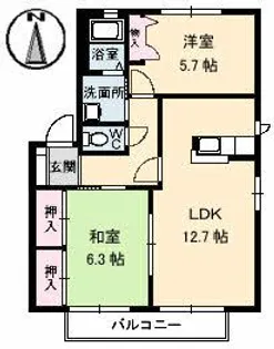 グランカーサ A棟【2階】の間取り