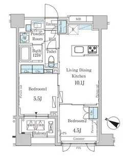 東京都中央区日本橋浜町1【マンション】の間取り
