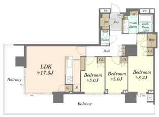 東京都中央区晴海5【マンション】の間取り