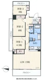 グラン・プラーザ新越谷【1階】の間取り