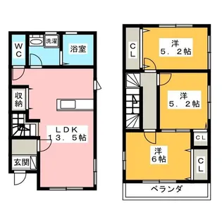 岐阜県岐阜市安宅町1【一戸建】の間取り