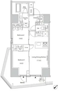 ザ・パークハビオ市ヶ谷イースト【10階】の間取り