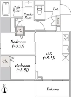 ルミーク文京湯島【14階】の間取り