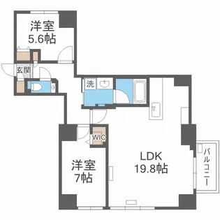 ラ・クラッセ札幌大通サウスシティ【8階】の間取り