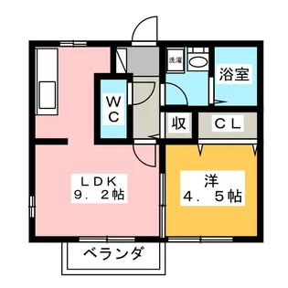 ウィルステージ菊園【2階】の間取り