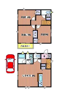 東京都国立市谷保【一戸建】の間取り