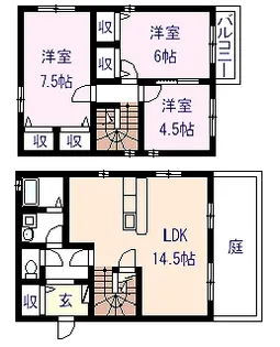 大阪府岸和田市北町【一戸建】の間取り