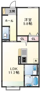 兵庫県神崎郡福崎町西田原【アパート】の間取り
