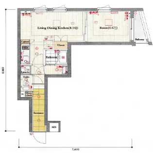 東京都新宿区北新宿3【マンション】の間取り