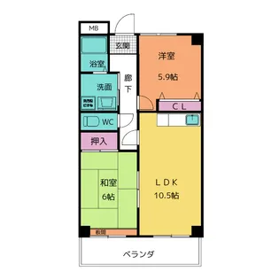 サウス中平【1階】の間取り