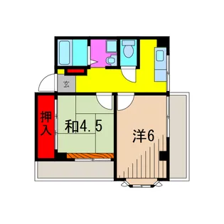 クレール三恵【1階】の間取り