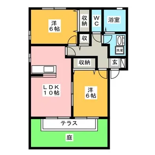 ウィルモア ハピネス A棟【1階】の間取り