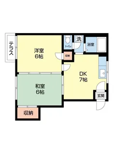 タウニィ八橋B【1階】の間取り