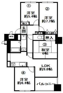 三田カルチャータウン・リフォレJ棟604号室【6階】の間取り