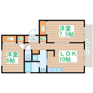 アスイズB【1階】の間取り