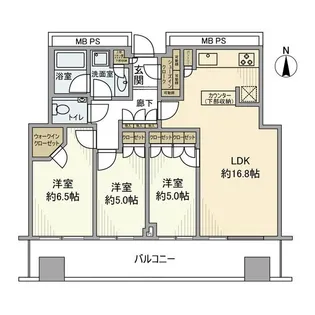 マークワンタワー長津田【23階】の間取り