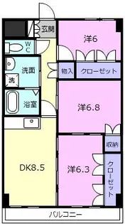フレアグレイス【4階】の間取り