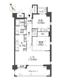 クラシオン大橋1棟【5階】の間取り