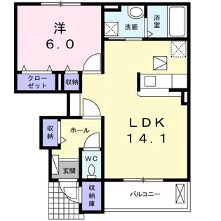 エクシード藤方 B【1階】の間取り