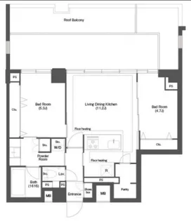 ディームス目黒行人坂【5階】の間取り