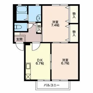 プレミール B【1階】の間取り