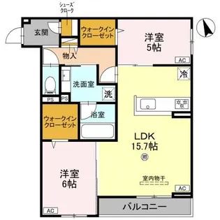 ファブール東羽衣【2階】の間取り
