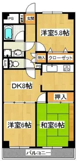 ペアヒルズ大野【3階】の間取り