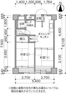 UR仙台外記丁【8階】の間取り