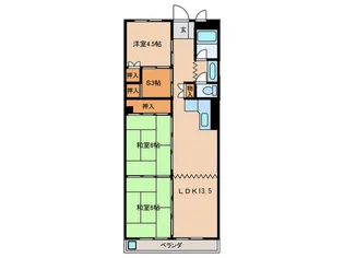 コーポ宇奈月【6階】の間取り