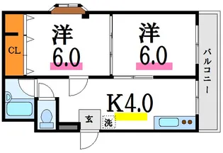 エクセランス港谷【1階】の間取り