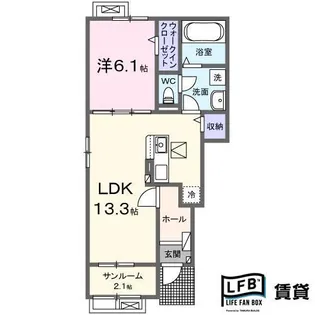 ラ・ファミーユ萩A【1階】の間取り