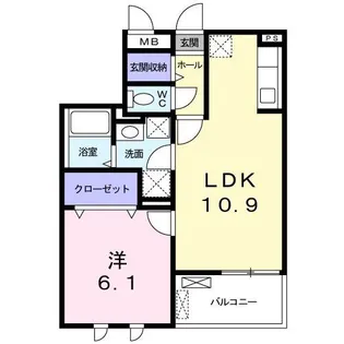 クレアール行永東【4階】の間取り