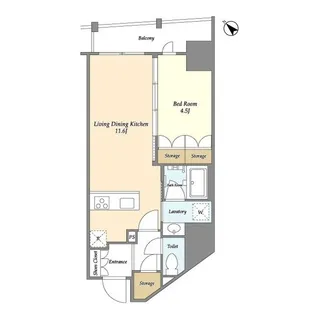 BLAU三ノ輪【3階】の間取り