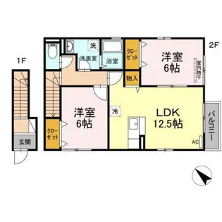 ウイングMISAWAIX【2階】の間取り