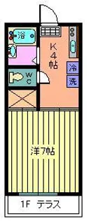 ハイツ野崎【1階】の間取り